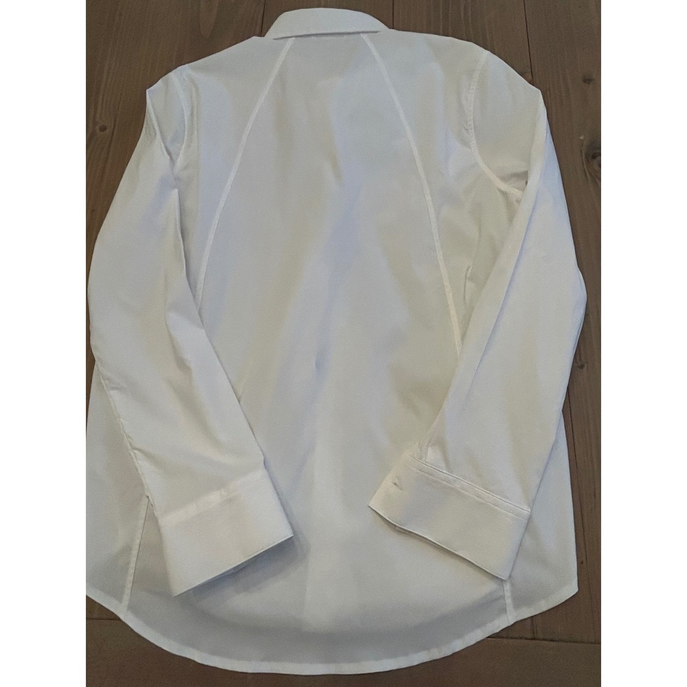 G38 Athleta Womens White Button Down Long Sleeve Shirt Size M Hidden medium - Picture 2 of 4